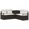 vidaXL Sofa Set 5 stk. Schwarz und Cremewei&szlig; Polyrattan und Stahl