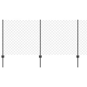vidaXL Maschendrahtzaun mit Pfosten 10 x 1 m PVC-beschichteter Stahl