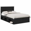 vidaXL Bettrahmen Uni Schwarz 120 x 190 cm Massives Kiefernholz