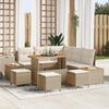 vidaXL Gartensofa-set 9 pcs Beige Poly-Rattan