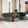vidaXL Garten-Sofa-Set mit Speicher 7 pcs Grau Poly Rattan