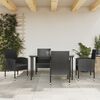 vidaXL 5-tlg. Garten-Essgruppe Schwarz Poly Rattan und Stahl