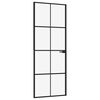 vidaXL Innent&uuml;r Schwarz 76x201,5 cm Hartglas & Aluminium Schlank