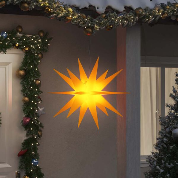vidaXL LED-Weihnachtsstern Faltbar Gelb 100 cm