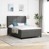 vidaXL Boxspringbett mit Matratze Dunkelgrau 140 x 200 cm Stoff