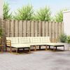 vidaXL Outdoor-Sofagarnitur mit Kissen 6 pcs Natur und Creme