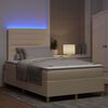 vidaXL Boxspringbett mit Matratze Creme 120 x 190 cm Stoff