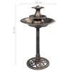 vidaXL Vogelbad mit Springbrunnen Bronzen 50×91 cm Kunststoff