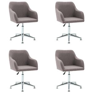 vidaXL Esszimmerst&uuml;hle Drehbar 4 Stk. Taupe Stoff