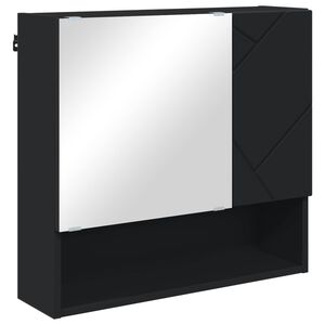 vidaXL Spiegelschrank Schwarz 59 x 17 x 55 cm Holzwerkstoff