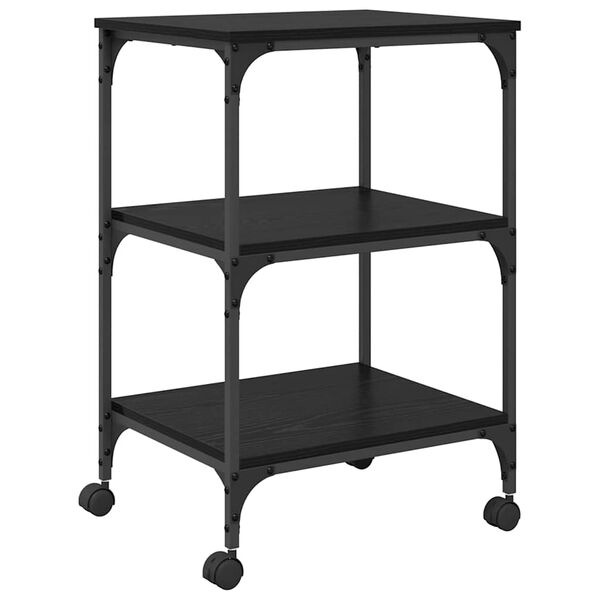 vidaXL Druckerst&auml;nder Schwarz Eichen-Optik 50 x 41 x 75 cm