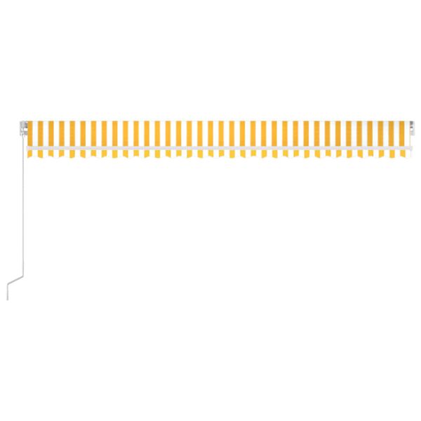 vidaXL Markise Manuell Einziehbar 600x350 cm Gelb und Wei&szlig;