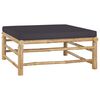 vidaXL 6-tlg. Garten-Lounge-Set mit Dunkelgrauen Kissen Bambus