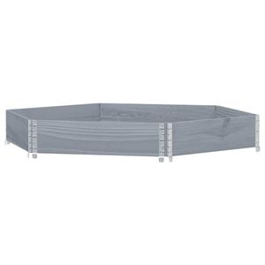 vidaXL Paletten-Aufsatzrahmen Grau 160x160 cm Massivholz Kiefer