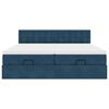 vidaXL Ottoman-Bett mit Matratzen & LEDs Dunkelblau 160x200 cm Samt