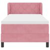 vidaXL Boxspringbett mit Matratze mit Kopfteil Rosa 90 x 200 cm Samt