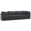 vidaXL 4-tlg. Garten-Sofagarnitur mit Auflagen Poly Rattan Schwarz