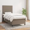 vidaXL Boxspringbett mit Matratze Taupe 90x190 cm Stoff