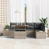 vidaXL Garten-Sofa-Set mit Speicher 6 pcs Grau Poly Rattan