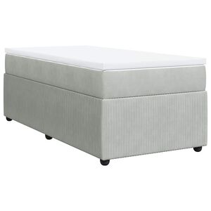 vidaXL Boxspringbett mit Matratze Hellgrau 80x200 cm Samt