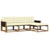 vidaXL Outdoor-Sofagarnitur mit Kissen 4 pcs Natur und Creme