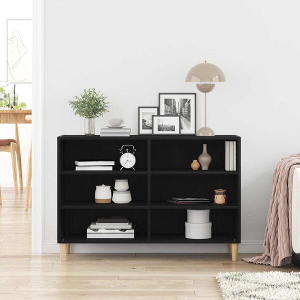 vidaXL Sideboard Schwarz Eichen-Optik 103,5 x 35 x 70 cm Holzwerkstoff