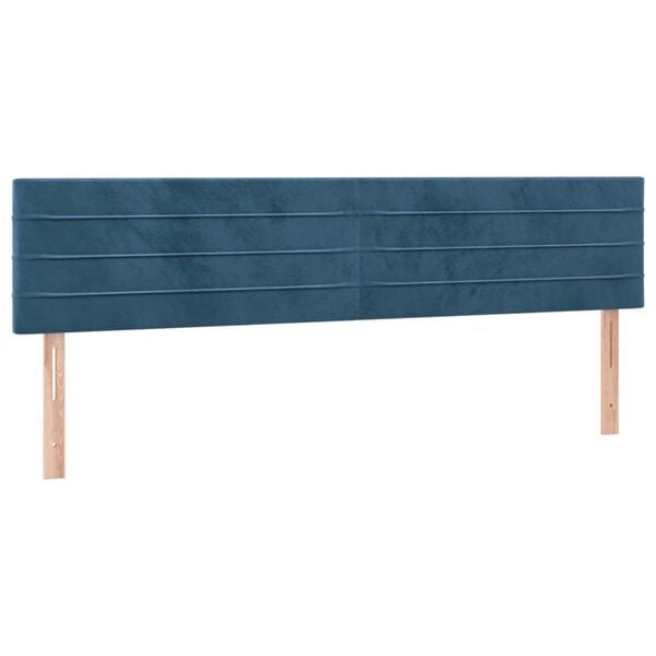 vidaXL Kopfteile 2 Stk. Dunkelblau 100x5x78/88 cm Samt