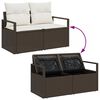 vidaXL Garten-Sofa-Set mit Kissen mit Speicher 4 pcs Braun und Creme