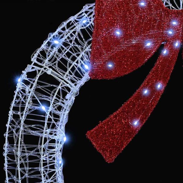 vidaXL Kranz mit 60 LEDs Kaltweiß 75 cm Acryl