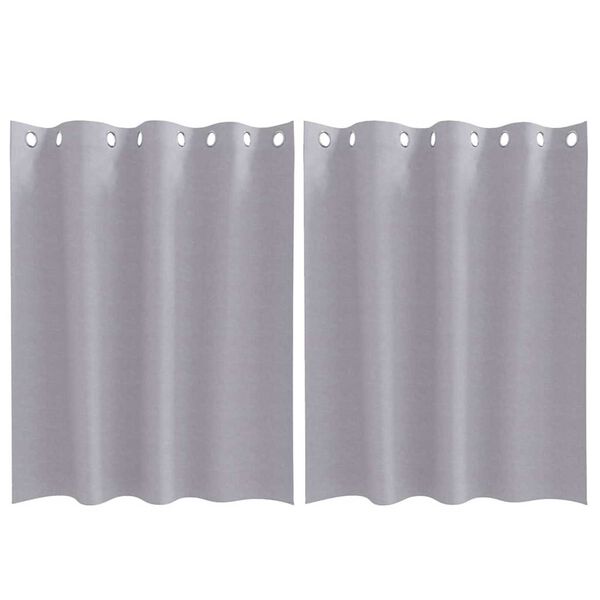 vidaXL Verdunkelungs-Vorhänge mit Ringen 2 pcs Metallic Grau