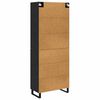 vidaXL Highboard 2 pcs Schwarz Eichen-Optik Engineered Wood und Glas