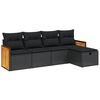vidaXL 6-tlg. Garten-Sofagarnitur mit Kissen Schwarz Poly Rattan