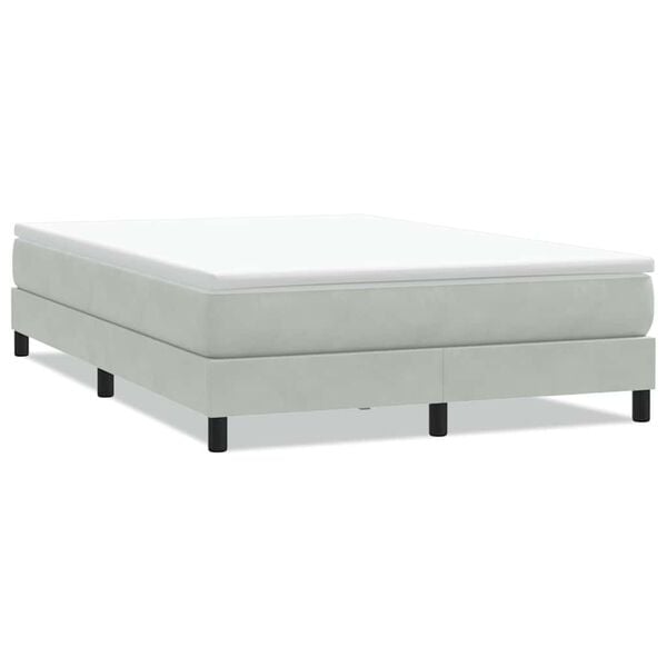 vidaXL Boxspringbett ohne Matratze Hellgrau 160x220 cm Samt