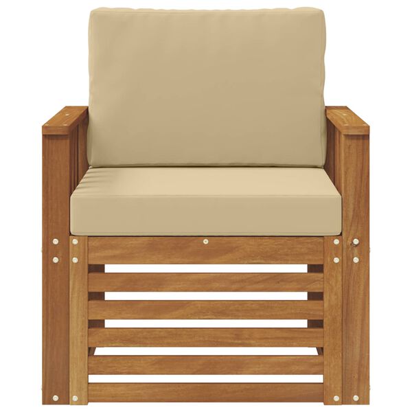 vidaXL Outdoor-Sofagarnitur mit Kissen Natur 71 x 63 x 73 cm