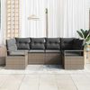 vidaXL Sofa Set mit Kissen 6 pcs Grau Poly-Rattan