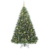 vidaXL K&uuml;nstlicher Weihnachtsbaum mit 300 LEDs Gr&uuml;n 210 cm PE und PVC