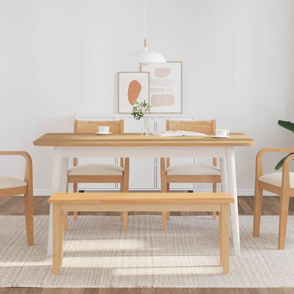 vidaXL Bank 110 cm Massivholz Gummibaum