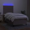 vidaXL Boxspringbett mit Matratze & LED Taupe 100x200 cm Stoff