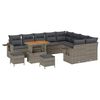 vidaXL Gartensofa-set mit Kissen 12 pcs Grau Poly-Rattan