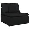 vidaXL Modulares Sofa mit Kissen Schwarz