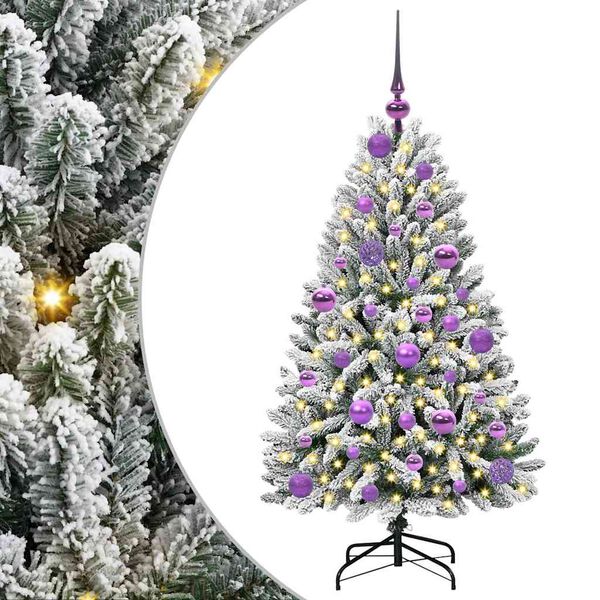 vidaXL Künstlicher klappbarer Weihnachtsbaum Grün und Weiß 120 cm
