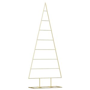 vidaXL Metall Weihnachtsbaum Gold 150 cm Pulverbeschichteter Stahl