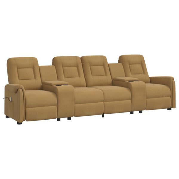 vidaXL 4-Sitzer Massagesessel mit Getr&auml;nkehalter Taupe