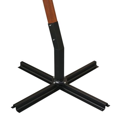 vidaXL Ampelschirm mit Mast Schwarz 3,5x2,9 m Massivholz Tanne