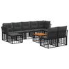 vidaXL Outdoor-Sofagarnitur 10 pcs Schwarz und Dunkelgrau Polyester