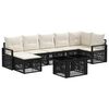 vidaXL Gartensofa-set 8 stk. Schwarz und Cremewei&szlig; Poly-Rattan
