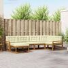 vidaXL Outdoor-Sofagarnitur mit Kissen 6 pcs Natur und Creme