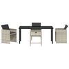 vidaXL Garten Essgruppe mit Kissen 5 pcs Hellgrau Poly-Rattan