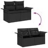 vidaXL Gartensofa-set mit Speicher 7 pcs Schwarz Poly-Rattan