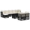 vidaXL Gartensofa-set 10 stk. Schwarz Poly-Rattan